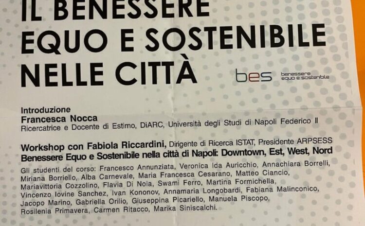  Workshop a Napoli – Il benessere equo e sostenibile nella città e recensione al libro
